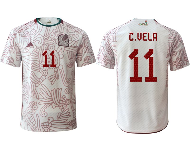 Men 2022 World Cup National Team Mexico away aaa version white #11 Soccer Jerseys->mexico jersey->Soccer Country Jersey